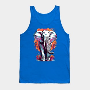 Color Splash Elephant Design Tank Top